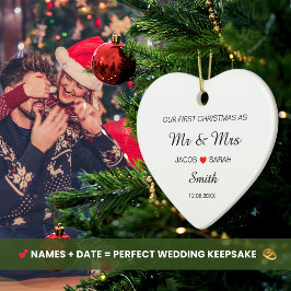 Unsere ersten Weihnachten Verheiratet als Mr. & Mr Keramik Ornament
