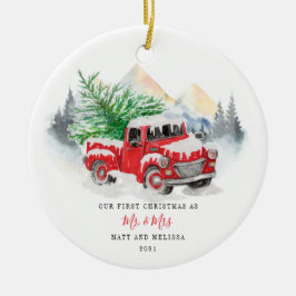 Unsere ersten Weihnachten Verheiratet als Mr. & Mr Keramik Ornament