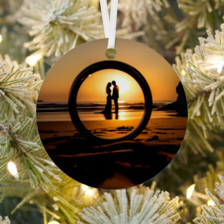 Unsere ersten Weihnachten Verheiratet, für sie Ornament Aus Metall