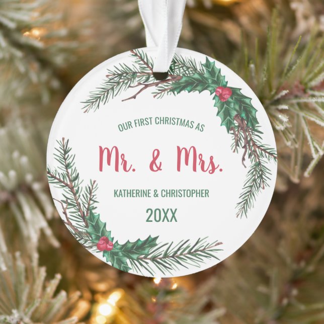Unsere ersten Weihnachten Verheiratet | Mistletoe Ornament (Baum)