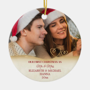 Unsere ersten Weihnachten Verheiratet Mr. & Mrs. Keramik Ornament