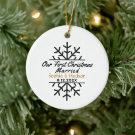 Unsere ersten Weihnachten Verheiratet Personalisie Keramik Ornament