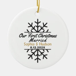 Unsere ersten Weihnachten Verheiratet Personalisie Keramik Ornament
