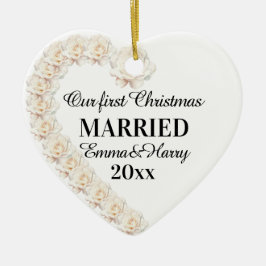 Unsere ersten Weihnachten Verheiratet Personalisie Keramik Ornament