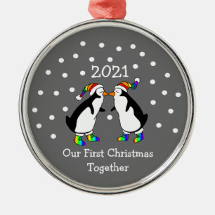 Unsere ersten Weihnachten zusammen 2021 (LGBT-Ping Ornament Aus Metall