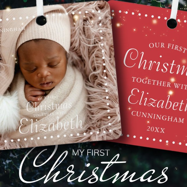 Unsere ersten Weihnachten zusammen Moderne einfach Keramikornament (Von Creator hochgeladen)