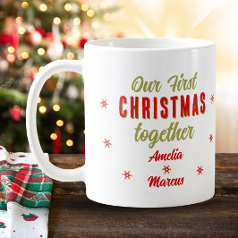 Unsere ersten Weihnachten zusammen Schneeflocken Kaffeetasse
