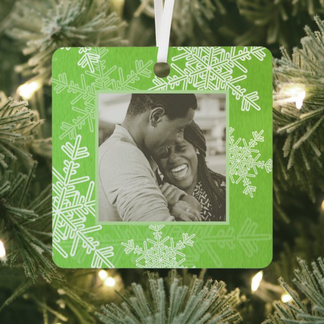 Unsere ersten Weihnachts-Grüne Schneeflocken Minim Ornament Aus Metall (InSitu)