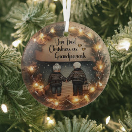 Unsere ersten Weihnachtsgroßeltern-Ornamente Ornament Aus Glas