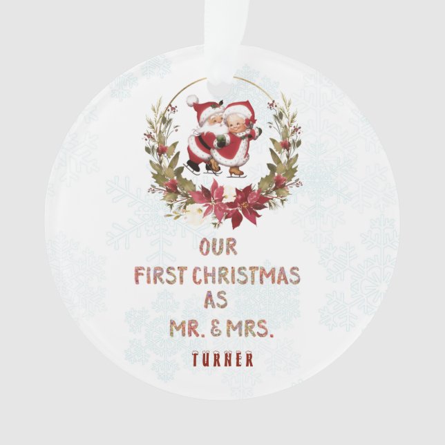 Unsere ersten Weihnachtsschneeflocken Ornament (Vorderseite)