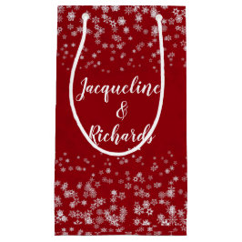 Unsere ersten Weihnachtsschneeflocken Rot Elegant  Kleine Geschenktüte