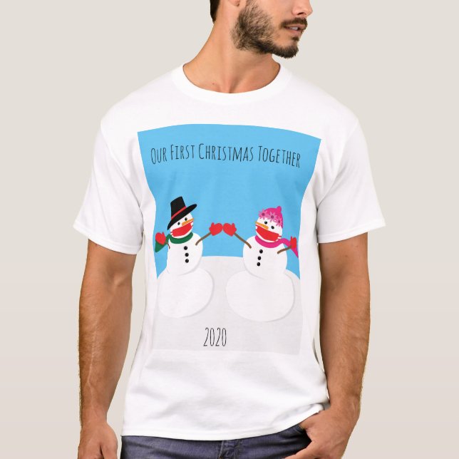 Unsere ersten Weihnachtsschneemänner 2020-Face-Mas T-Shirt (Vorderseite)