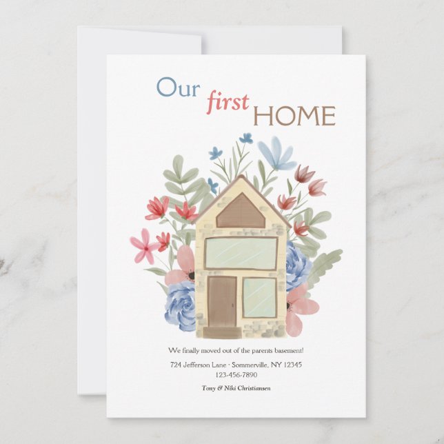 Unsere ersten Zuhause Moving Announcement Cards Ankündigung (Vorderseite)