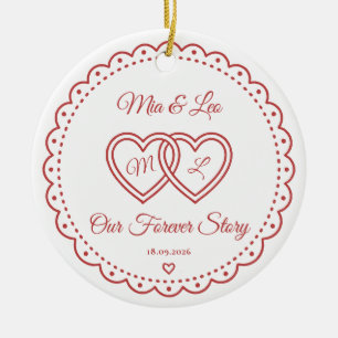 Unsere ewige Geschichte Paaren Monogramm Name Datu Keramik Ornament