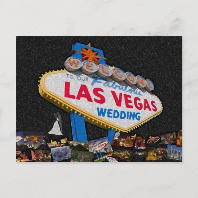 Unsere fabelhafte Las Vegas Wedding Postcard Postkarte (Vorderseite)