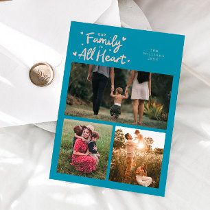 Unsere Familie - Alles Liebe Aqua-Pfirsich Valenti Feiertagskarte