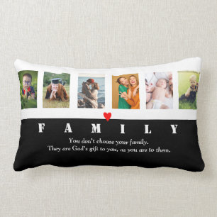 Unsere Familie Foto Collage Picture Template spezi Lendenkissen