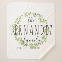 Unsere Familie personalisierte Sherpa Decke