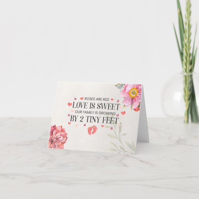 Unsere Familie wächst um zwei winzige Füße Ultrasc Karte (Vorderseite)