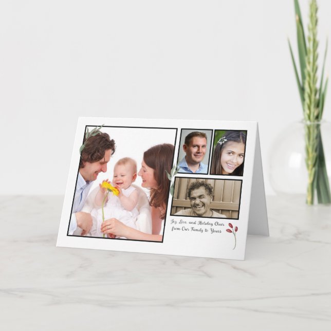 Unsere Familie zu deinen 4 Fotos Weihnachten Karte (Vorderseite)