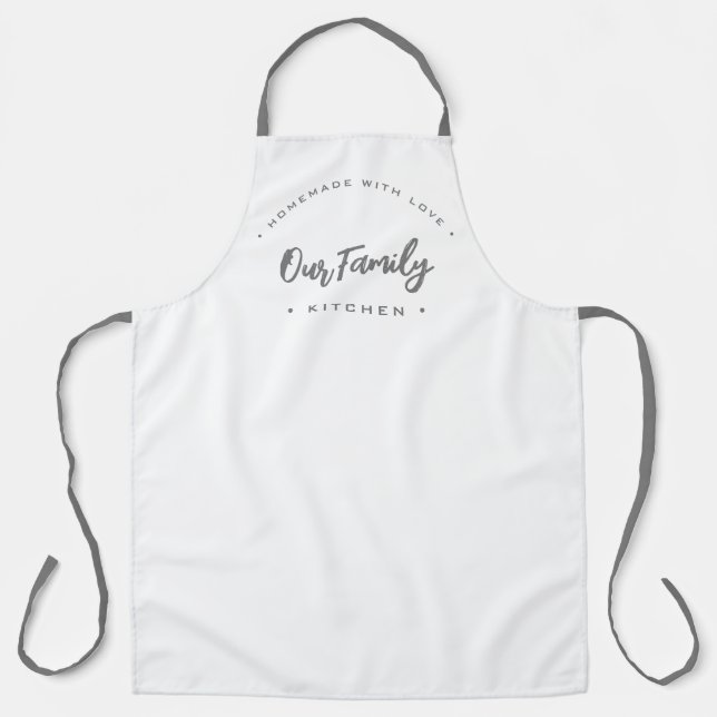 Unsere Familienküche hausgemacht mit Liebe Modern Schürze (Vorderseite)
