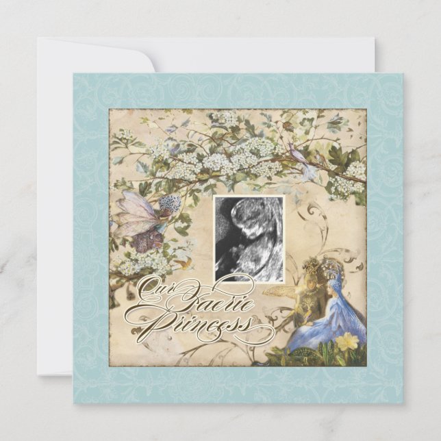 Unsere Fee Princess, Baby Girl Duwer Einladung (Vorderseite)