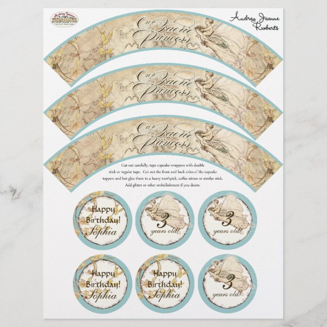 Unsere Fee Prinzessin, Mädchen Geburtstagskuppchen Flyer (Vorne)