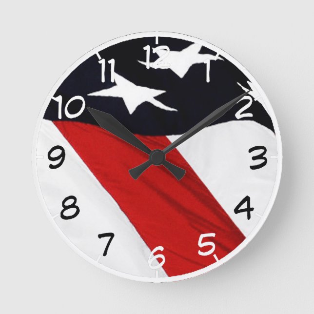 Unsere Flagge Runde Wanduhr (Vorderseite)