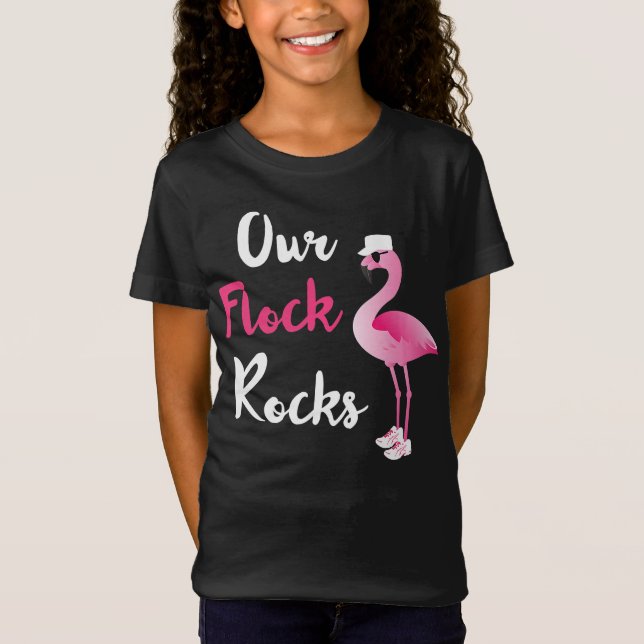 Unsere Flock Rocks Adorable Flamingo Schifffahrt T-Shirt (Vorderseite)