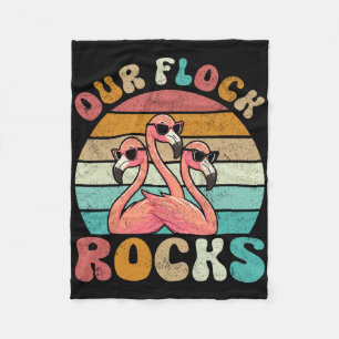 Unsere Flock Rocks Flamingo Matching Familienurlau Fleecedecke