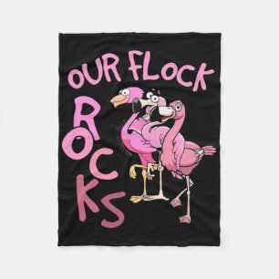 Unsere Flock Rocks Flamingo Matching Familienurlau Fleecedecke