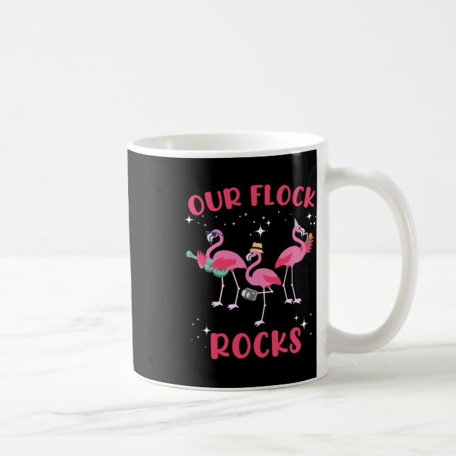 Unsere Flock Rocks Flamingo Matching Familienurlau Kaffeetasse (Rechts)