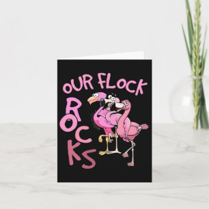 Unsere Flock Rocks Flamingo Matching Familienurlau Karte