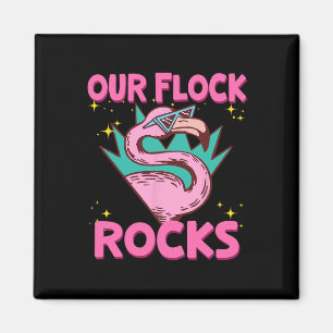 Unsere Flock Rocks Flamingo Matching Familienurlau Magnet