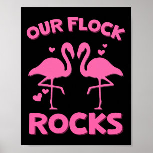 Unsere Flock Rocks Flamingo Matching Familienurlau Poster