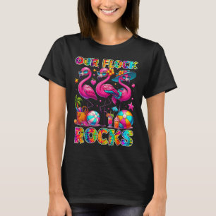 Unsere Flock Rocks Flamingo Sommerferien Familie M T-Shirt
