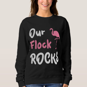 Unsere Flock Rocks Flamingo Urlaub Familie Mutter Sweatshirt