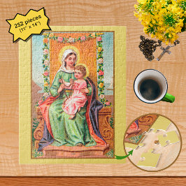 Unsere Frau des Rosenkranzes mit dem christlichen Puzzle