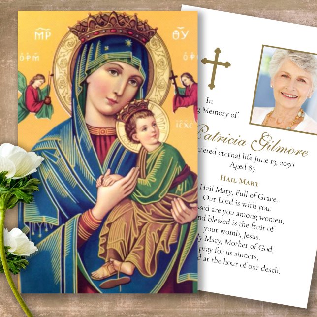 Unsere Frau, die ständig Hilfe verliert Gebet Symp (catholic, religious, celebration of life, in loving memory of, prayer cards for bereavement)
