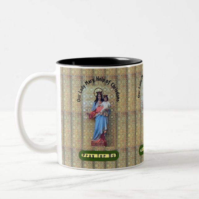 Unsere Frau Mary, Hilfe von Christen Zweifarbige Tasse (Links)