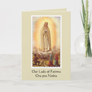Unsere Frau von Fatima mit Kindern Karte