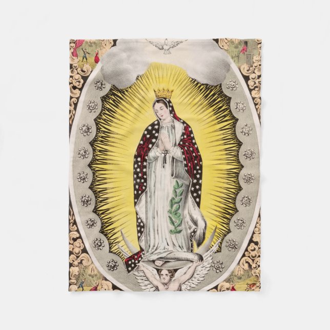 Unsere Frau von Guadalupe Fleecedecke (Vorderseite)