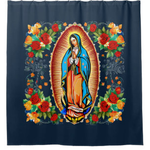 Unsere Frau von Guadalupe Mexikos Schutzheilige Bl Duschvorhang