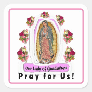 Unsere Frau von Guadalupe Quadratischer Aufkleber