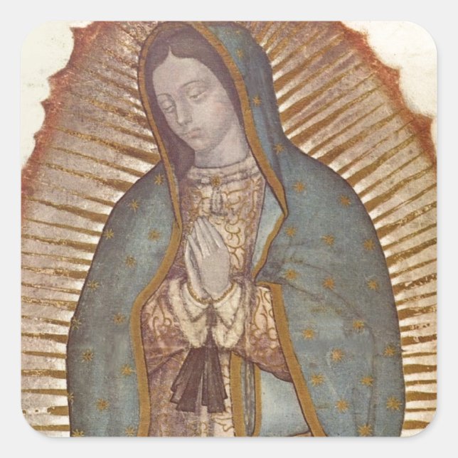 Unsere Frau von Guadalupe Quadratischer Aufkleber (Vorderseite)