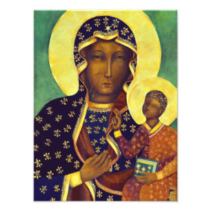 Unsere Frau von Tschenstochau Schwarze Madonna Iko Fotodruck