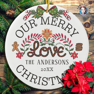 Unsere frohe LIEBE Weihnachten Personalisierte Fam Keramik Ornament