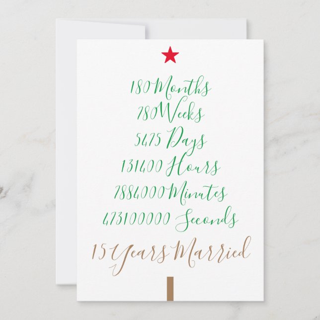 Unsere fünfzehnten Weihnachten 15. Jahre Verheirat (Vorderseite)