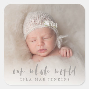 UNSERE GANZE WELT QUADRATISCHER AUFKLEBER