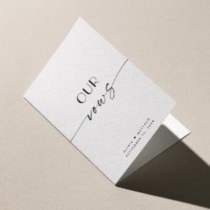 Unsere Gelübde   Moderne Minimalistische Elegante  Karte